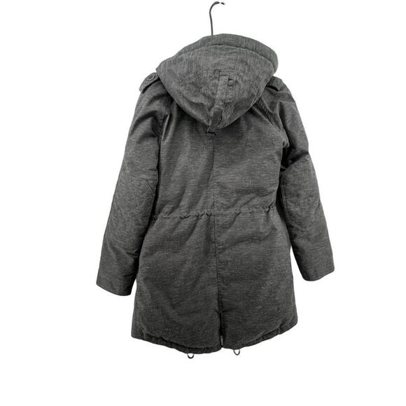 Community Anorak Jacket Size XS Puffer Down Filled Gray Hooded Cinched Waist - Picture 3 of 5